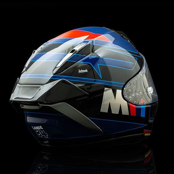 【头盔涂装彩绘】叠色风格-shoei头盔涂装BMW主题