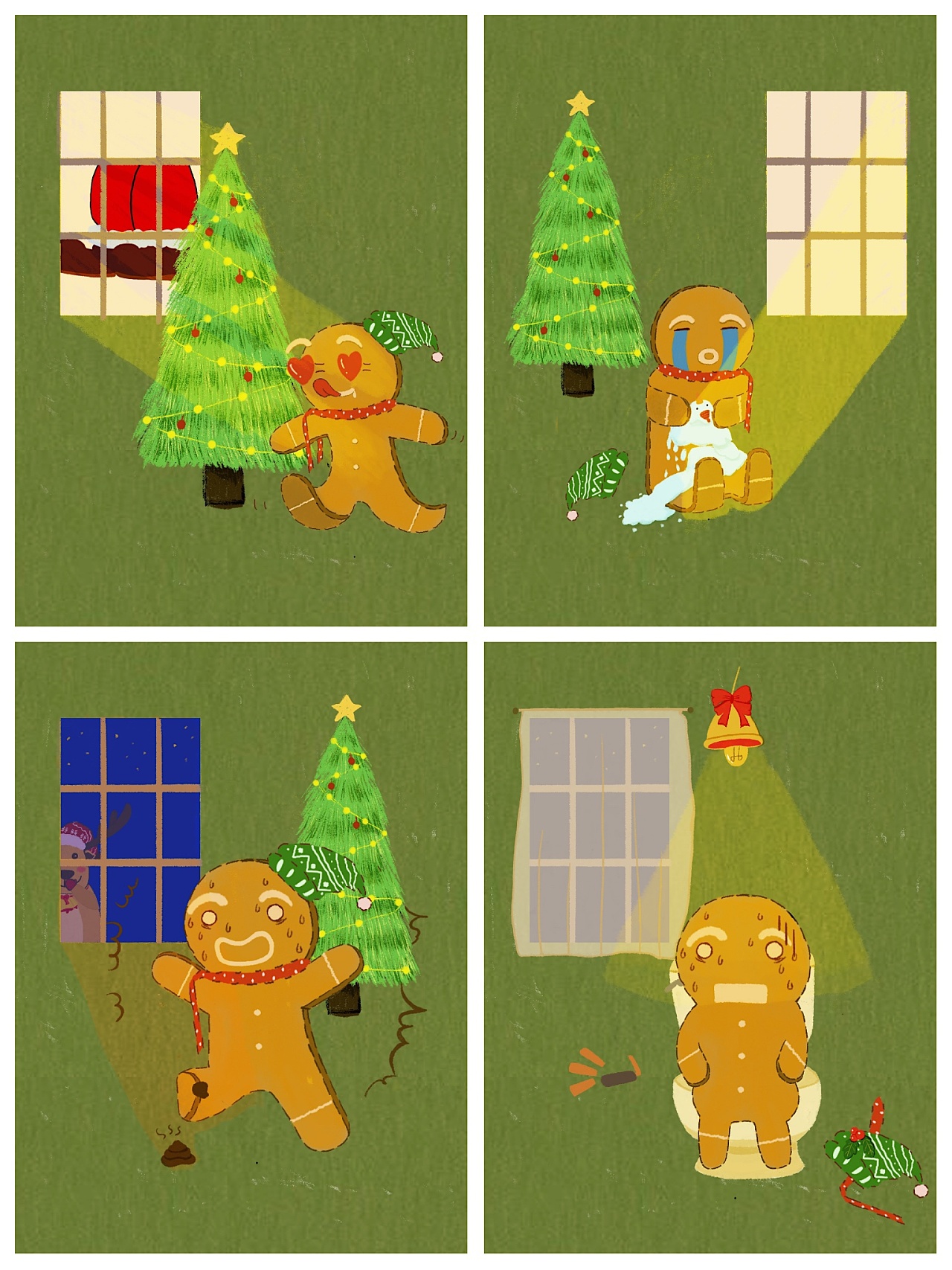 一块姜饼人 悲惨的一天 |插画|插画习作|ada坚果 - 原创作品 - 站酷