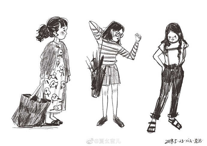 夏夏2019年终总结(图ZMTkxNjUyMDA4) - 儿童插画 - 站酷设计师夏幺官儿原创素材 - 站酷ZCOOL