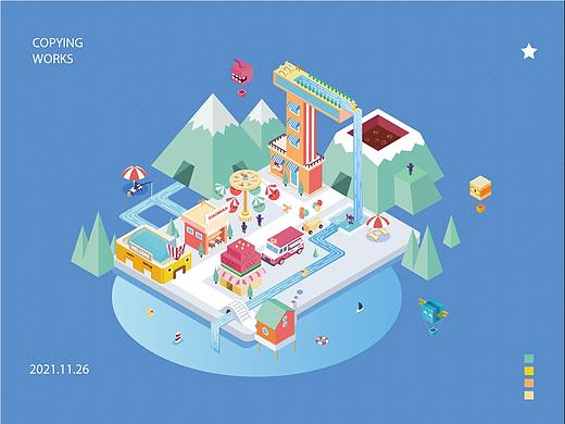 臨摹-游樂園（個人主頁-ZNTc3ODUwMzY=） - 商業(yè)插畫 - 站酷設(shè)計師花一月又一月原創(chuàng)素材 - 站酷ZCOOL