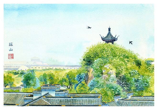 手绘城市系列——《西津渡》