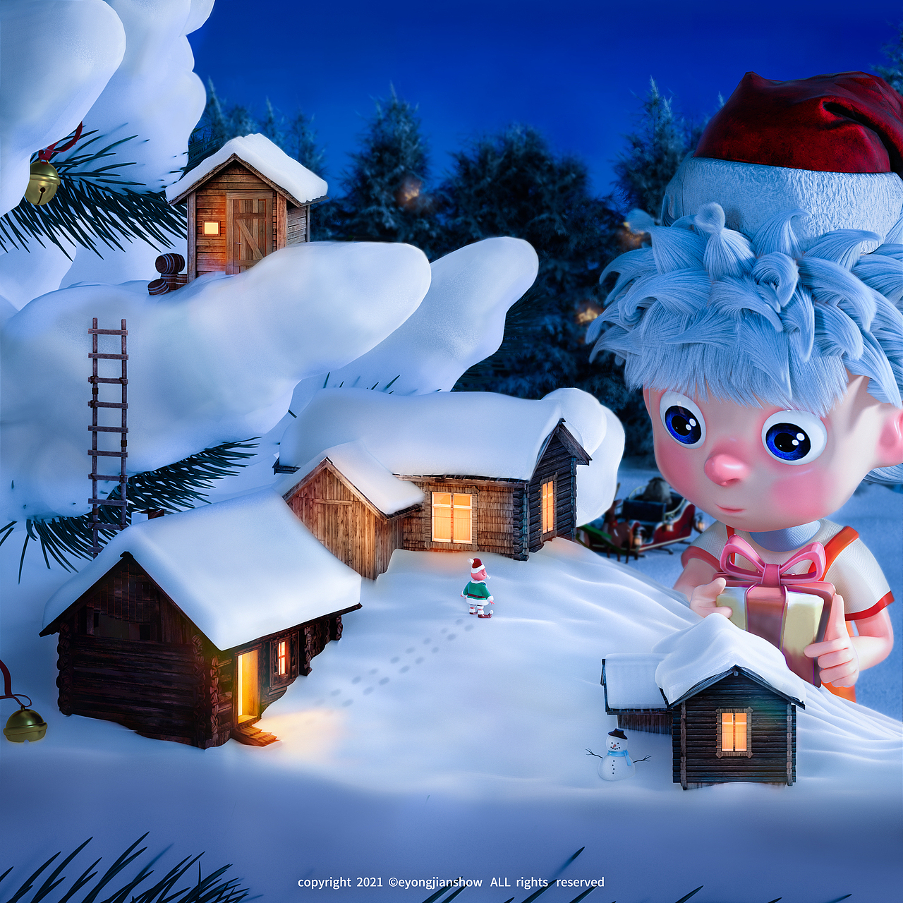 C4D #Christmas dream（图ZMjgzMzAyMTYw） - 人物/生物 - 站酷设计师恶赖原创素材 - 站酷ZCOOL