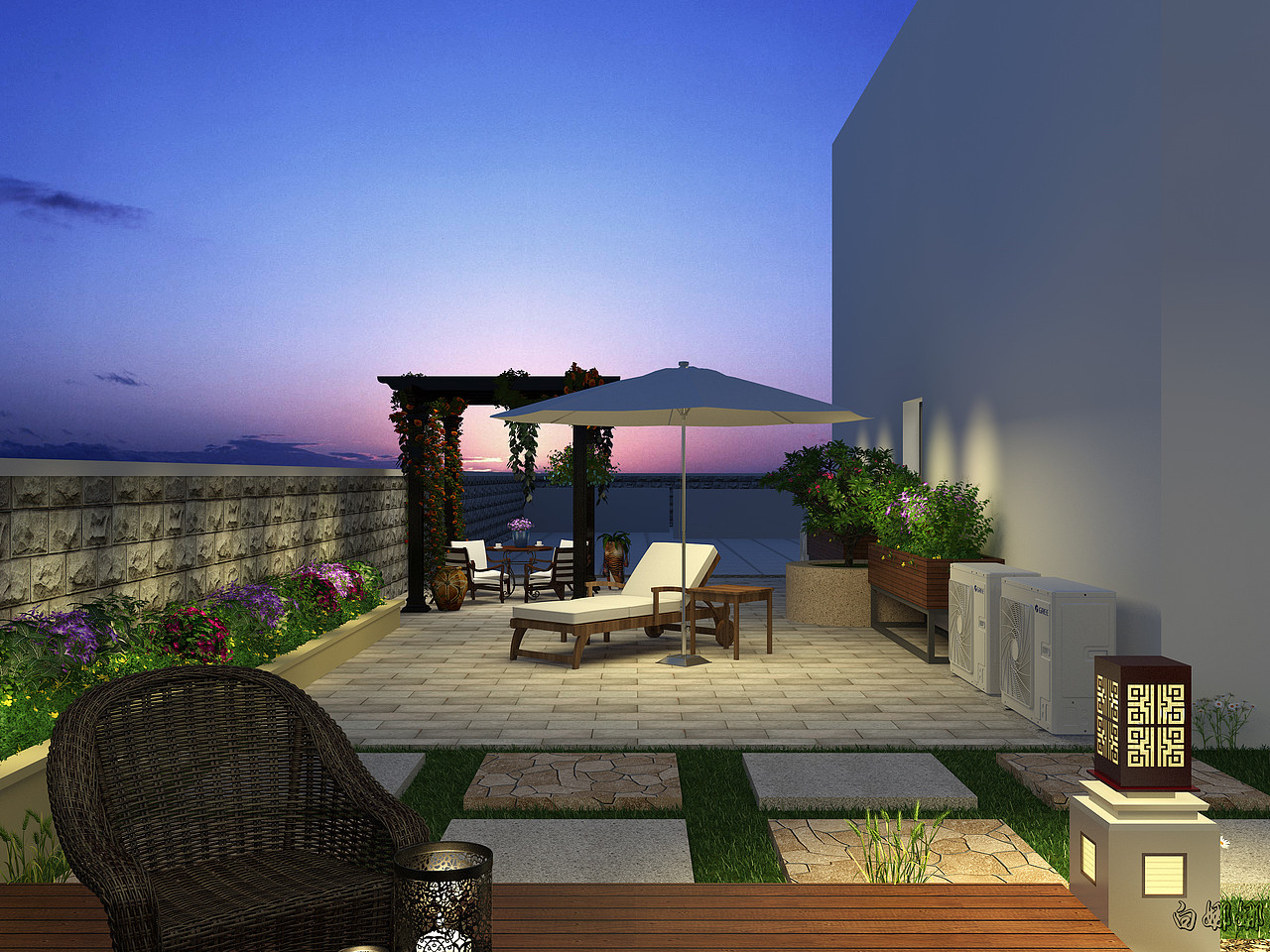 室外露台|空间|景观设计|白娜娜_原创作品-站酷(zcool)