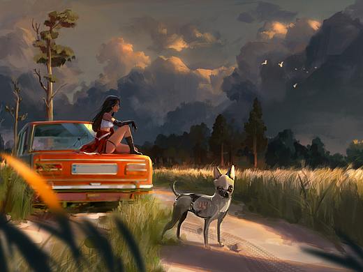 夕阳（个人主页-ZNjE4NTM3NTY=） - 创作习作 - 站酷设计师飞鸟谷原创素材 - 站酷ZCOOL