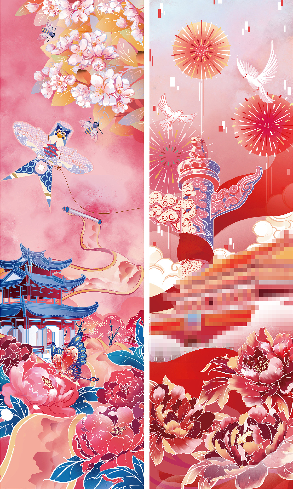 北京四季（图ZMjg5MzQ4NTg4） - 商业插画 - 站酷设计师海尔斯原创素材 - 站酷ZCOOL