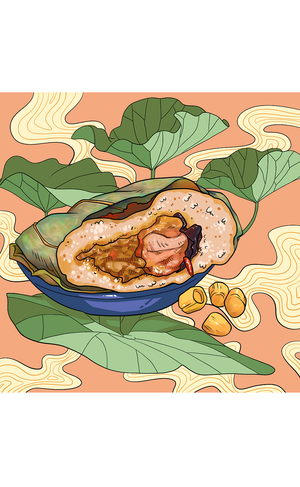 瑶柱糯米鸡成品