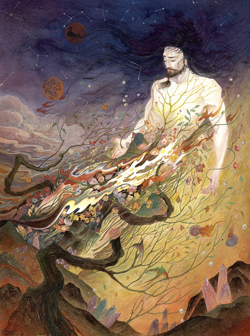 手绘原创中国神话图鉴_鹿溟山-站酷zcool