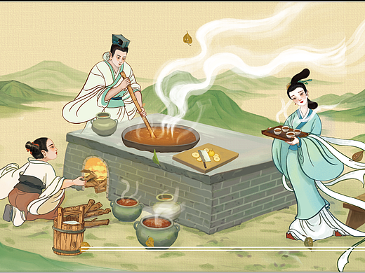 李小明秋梨膏插画——孔融让梨