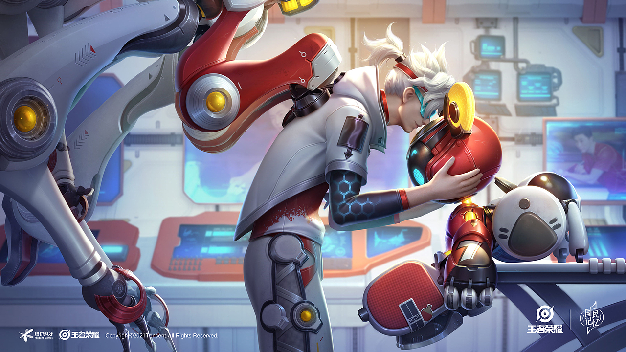 王者荣耀鲁班父子乒乓球主题皮肤海报