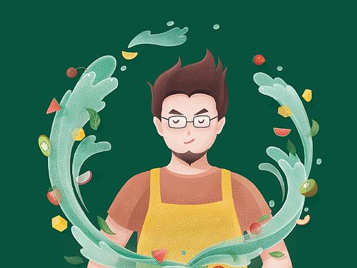 亦水茶记品牌形象插画