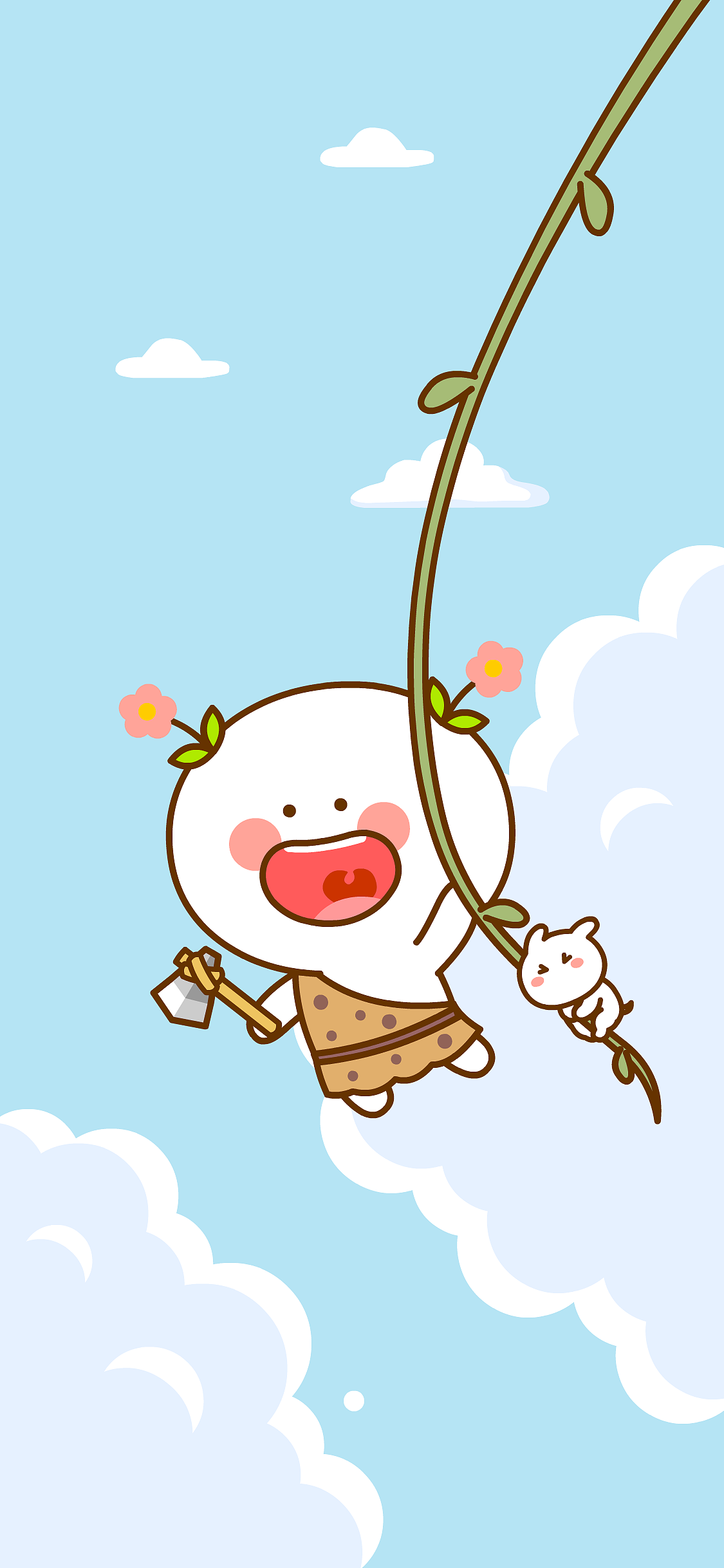 二花 桃小仙 石器时代 远古 微信表情 卡通动漫 头像壁纸 可爱 情侣 爱情