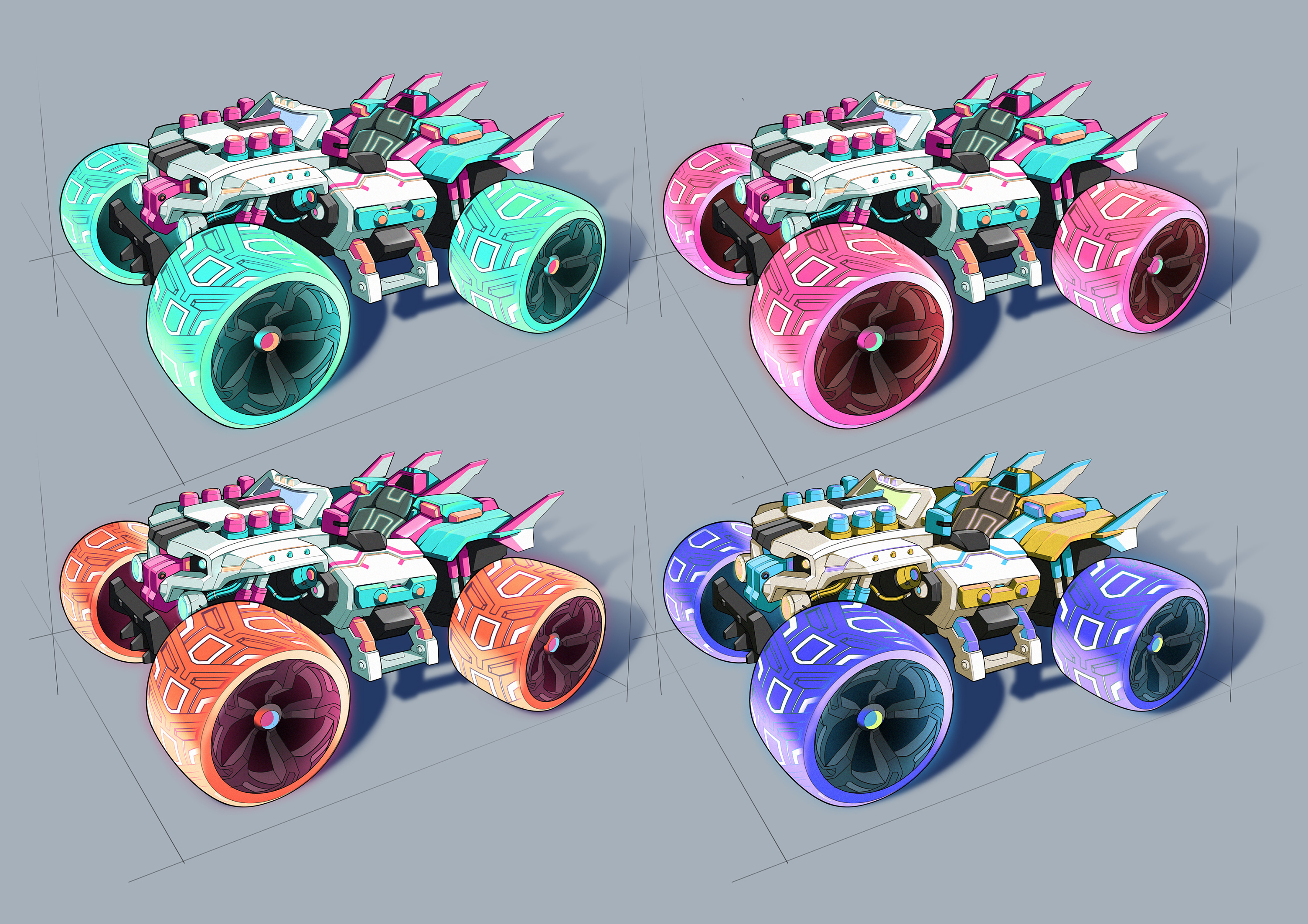 qq飞车手游雷诺皮肤设计|插画|游戏原画|极品小炸鱼 - 原创作品