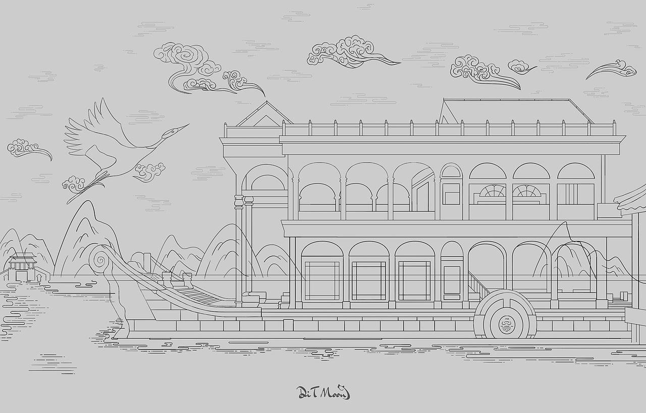 清宴舫-遇見歷史的北京（圖ZMjE3NDg1NjM2） - 商業(yè)插畫 - 站酷設(shè)計(jì)師DITMoon原創(chuàng)素材 - 站酷ZCOOL