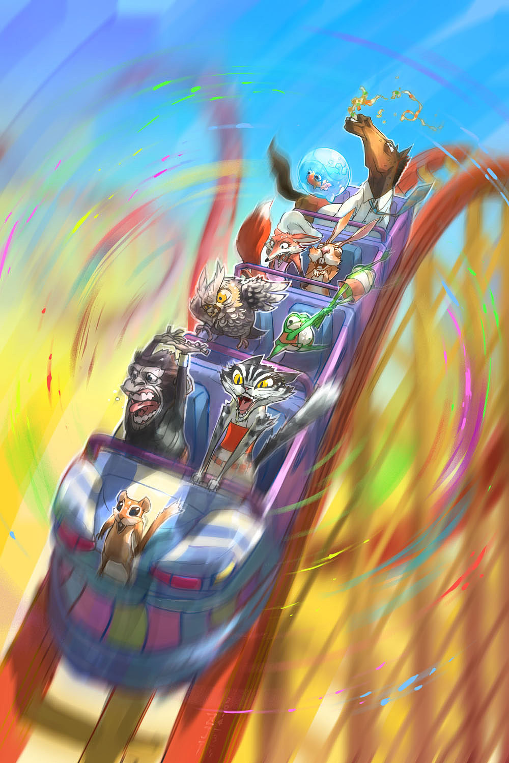 过山车|插画|概念设定|淘气包子十八褶_原创作品-站酷zcool