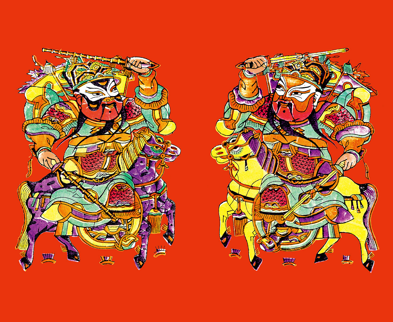 这次就用了个云记老店的年画作素材,还特地把那四个字涂掉了。