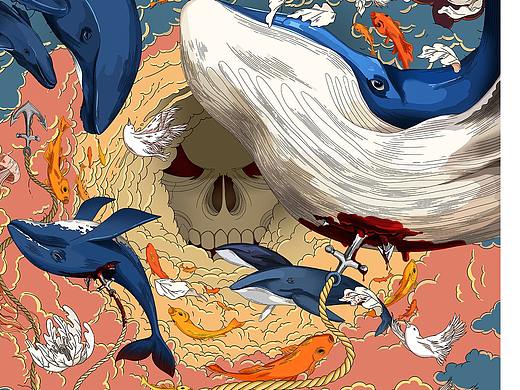 一组关于保护动物保护生态的插画