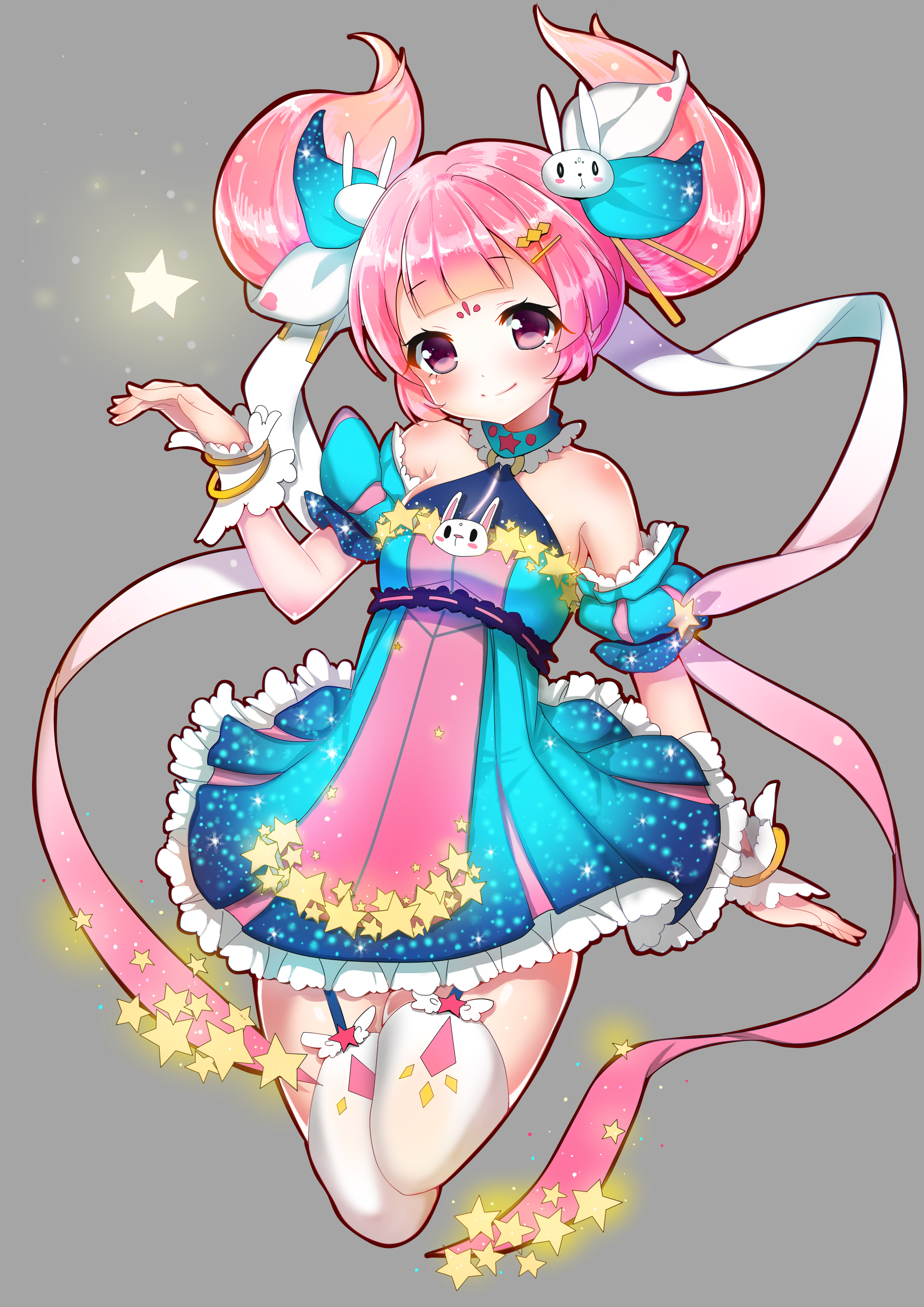 可爱双马尾少女030作品合集|插画|游戏原画|一根粗腿毛 - 原创作品