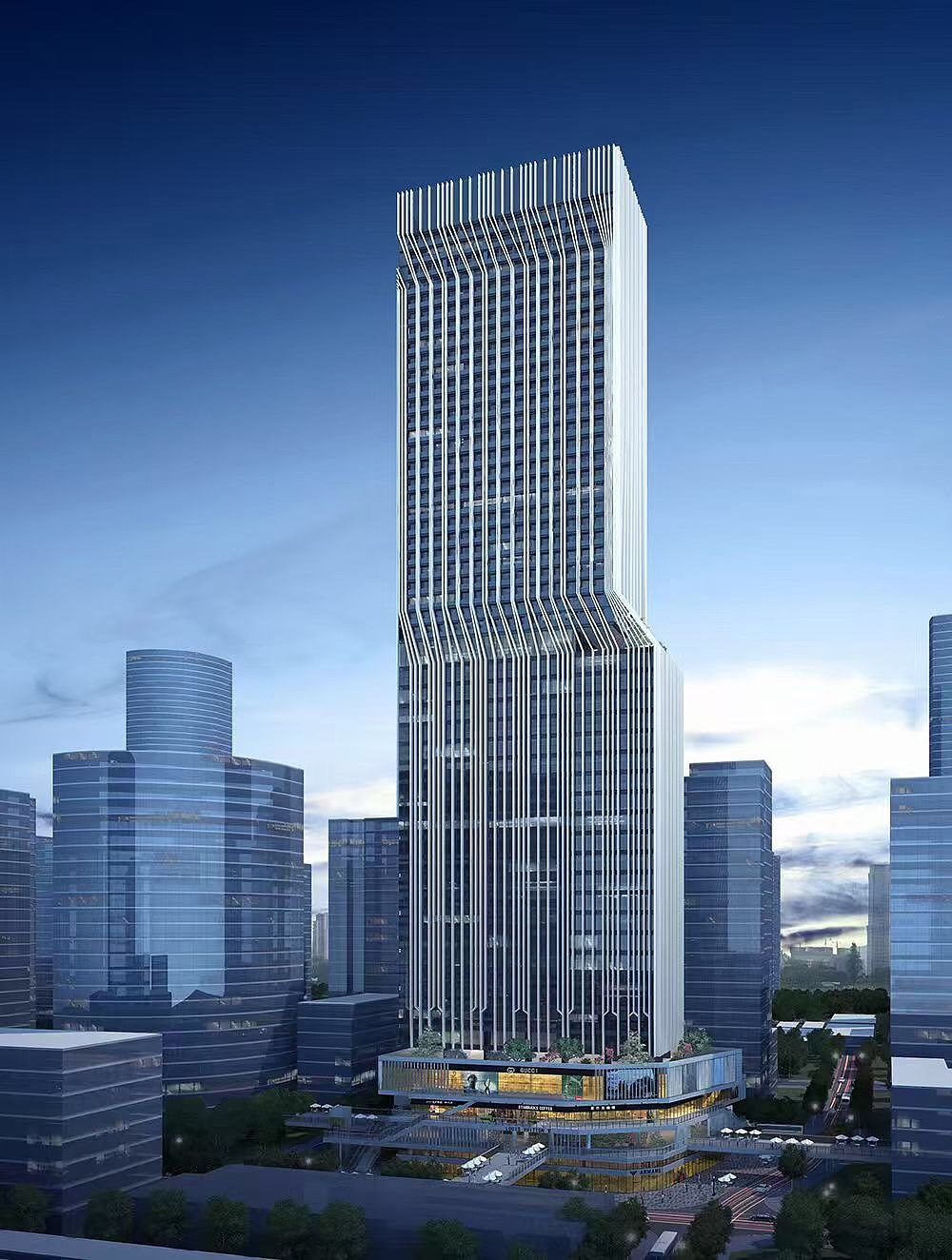 室外效果图设计大型商业鸟瞰图外景图