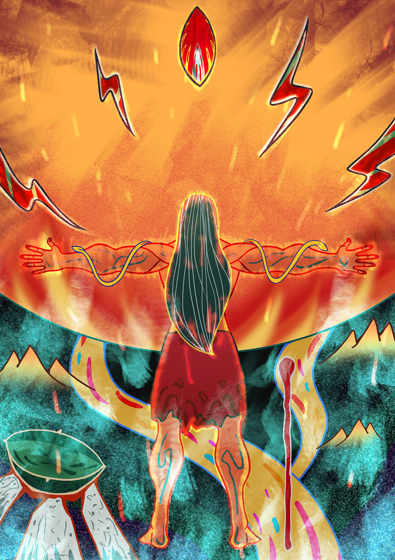 古代神话传说插画