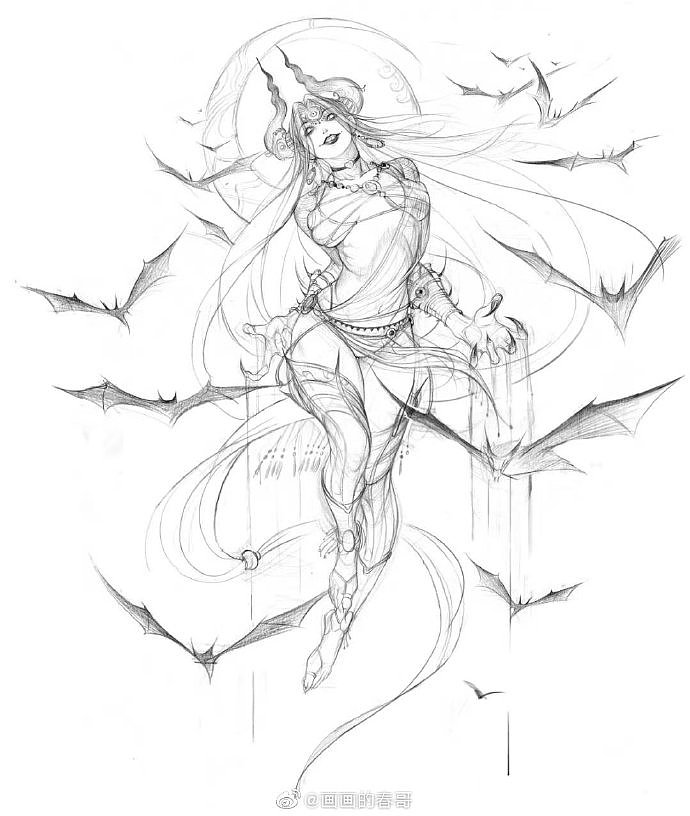 一个角色绘画过程（图ZMjMyNDYzMTgw） - 概念设定 - 站酷设计师画画的春哥原创素材 - 站酷ZCOOL