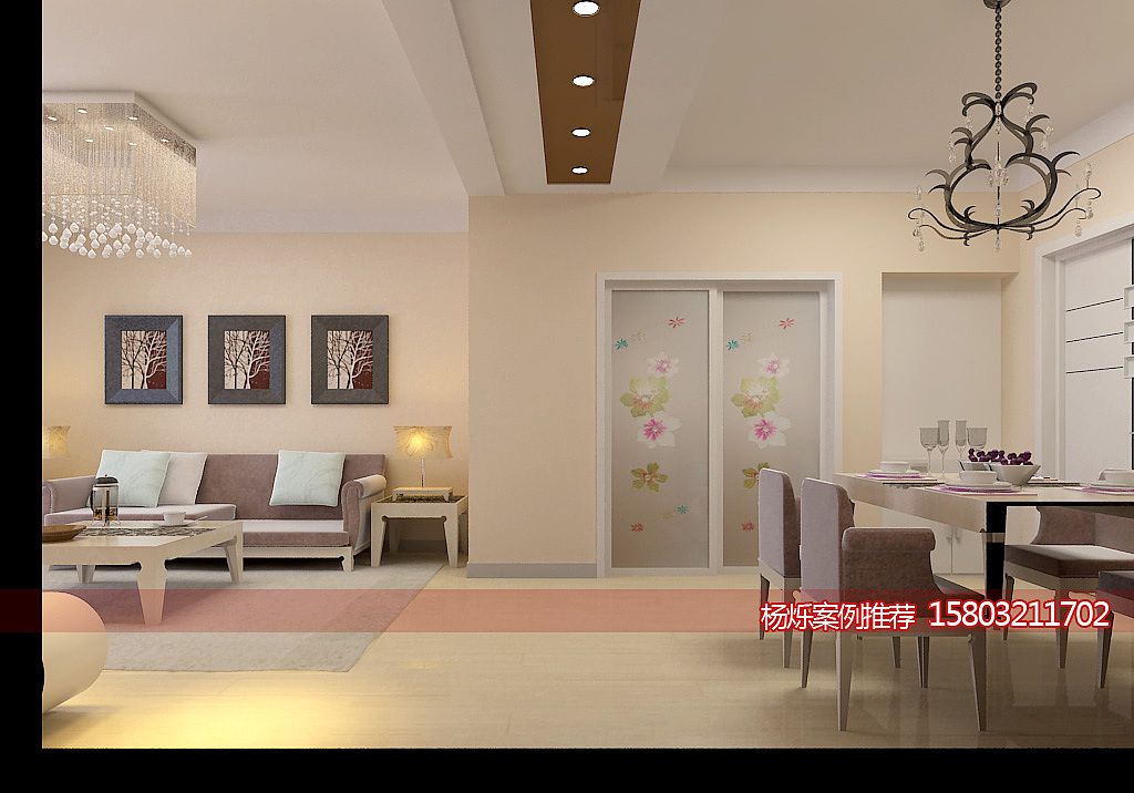 现代时尚小吊顶的搭配,给整个空间多加了一份生气。