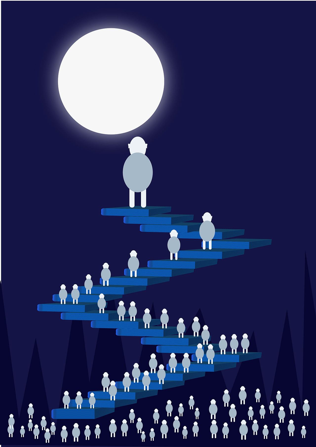 【ai扁平风心情插画】读书决定眼界,坚持才能胜利!