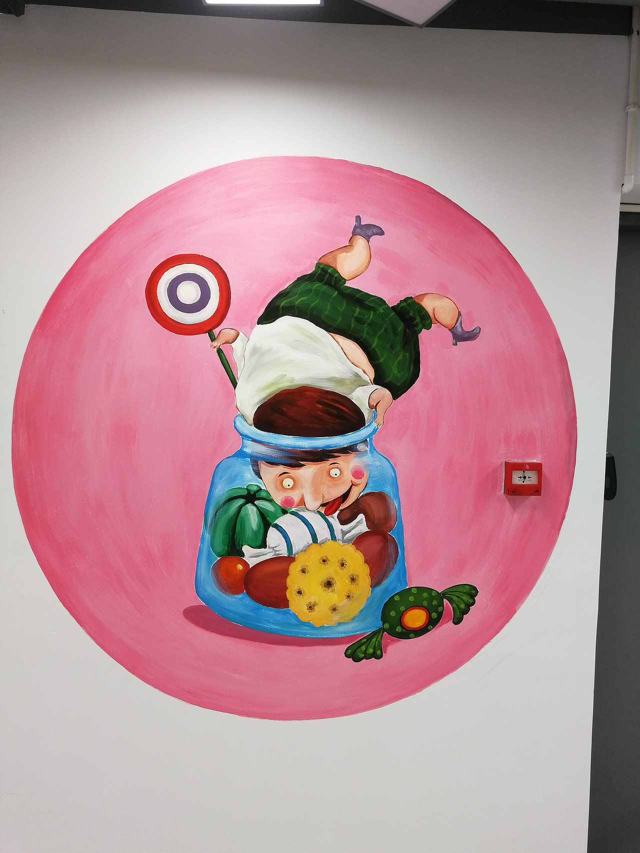 超市  彩绘  手绘墙涂鸦墙绘