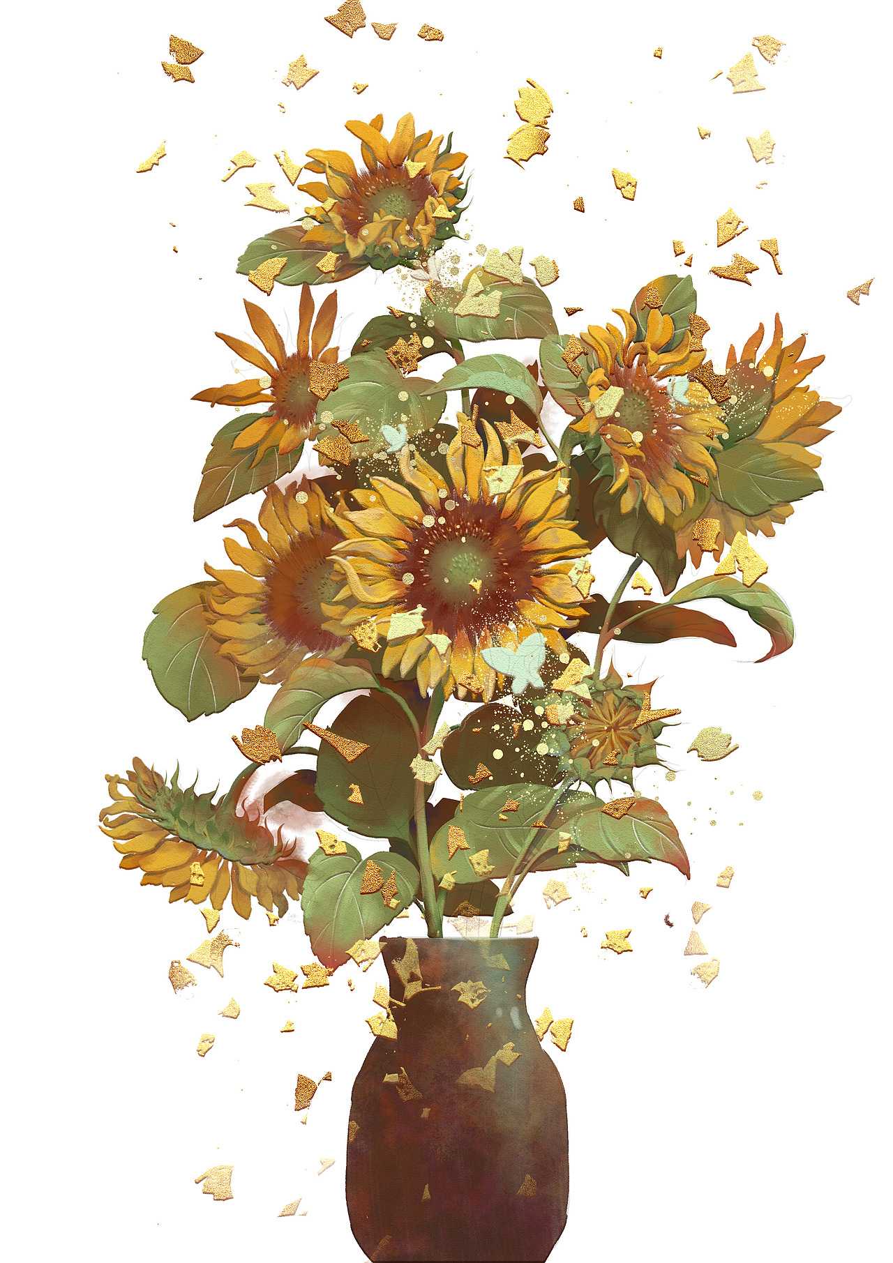 岩彩-向日葵|插画|商业插画|紫砚台_原创作品-站酷zcool