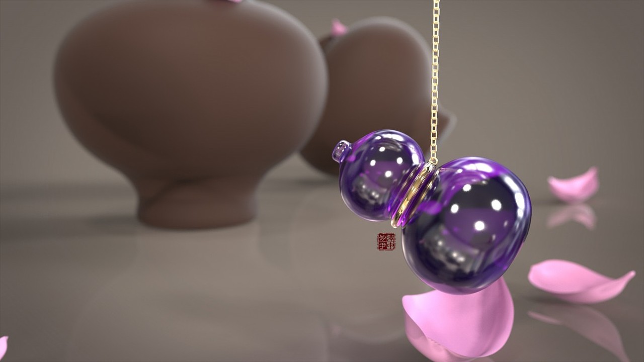 《赝古今趣》仿古风配饰集.凤月莲心吊饰.3D珠宝设计（图ZOTMyMjY4NzI=） - 其他三维 - 站酷设计师瞾月明原创素材 - 站酷ZCOOL