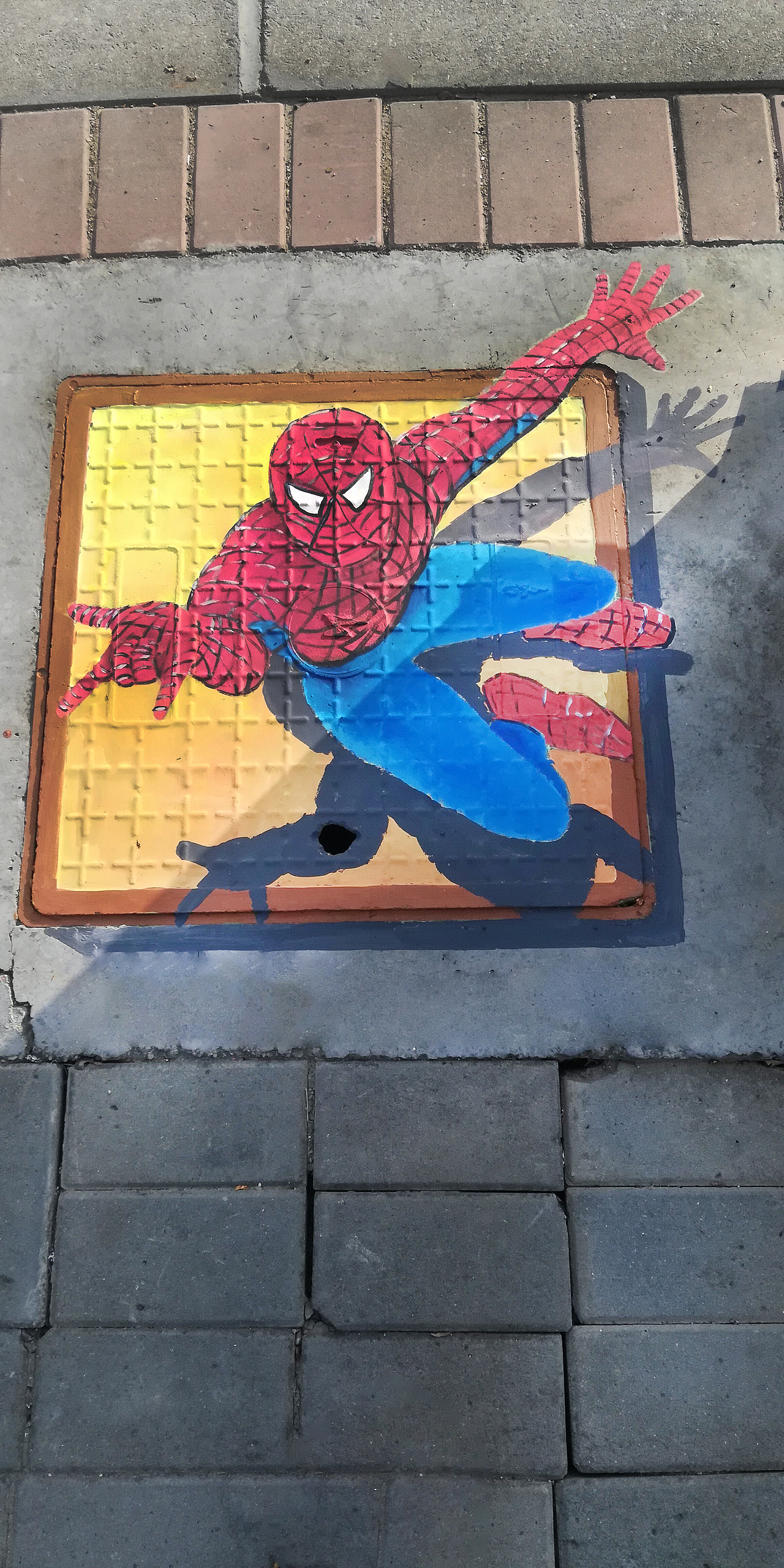 油画井盖3d井盖画