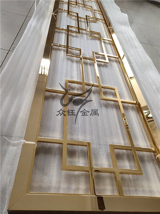 简单中式铝艺雕刻镂空屏风隔断