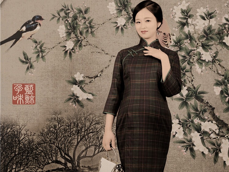 淡雅民国风孕照作品-古典孕照美态