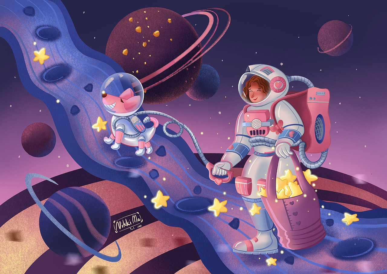 和我的狗狗捡星星（图ZMjczNTA0NzI0） - 创作习作 - 站酷设计师nikkima998800原创素材 - 站酷ZCOOL