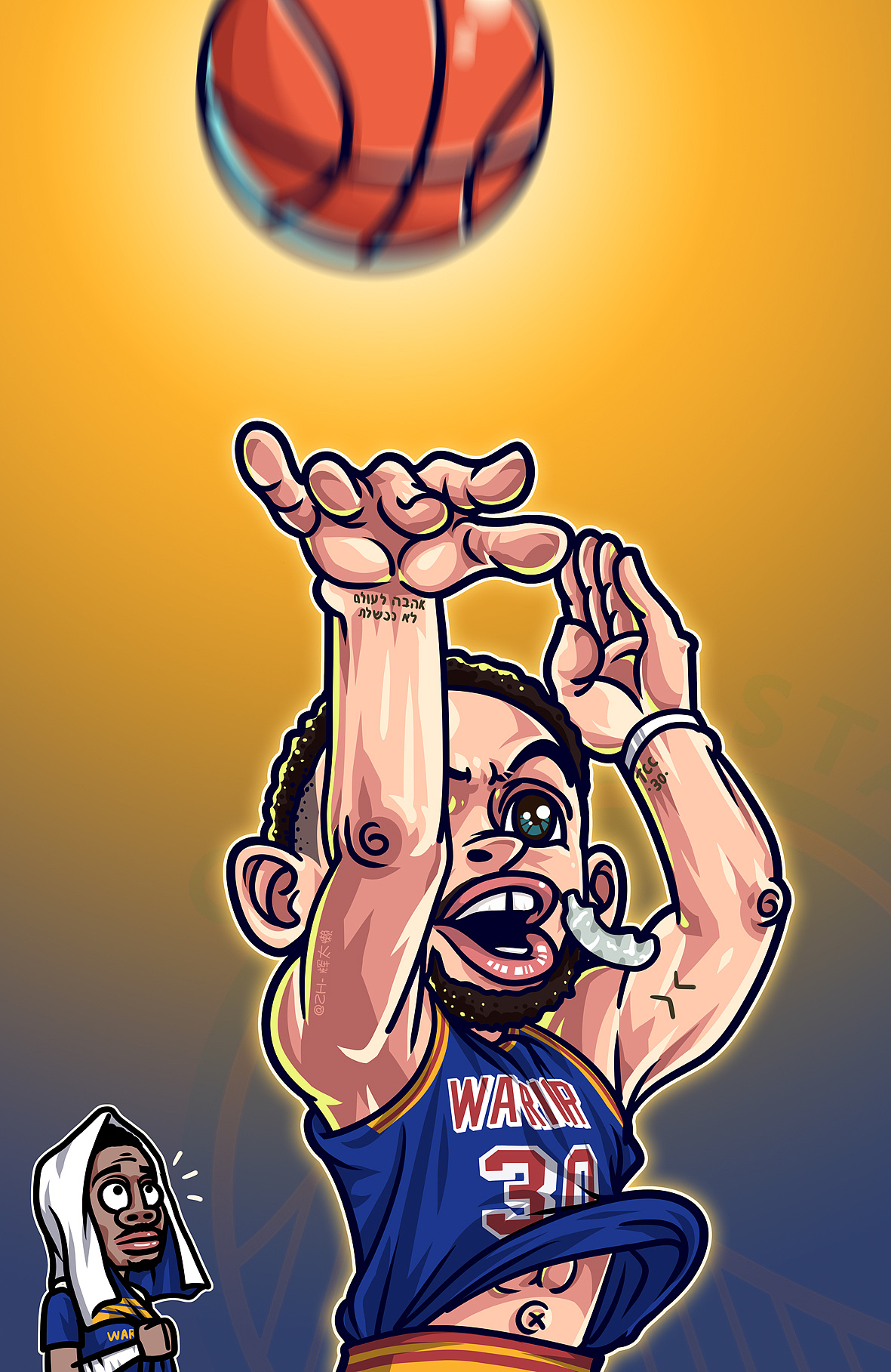 整理了一些nba新赛季到现在画的q版类插画|插画|商业插画|zh_辉太懒