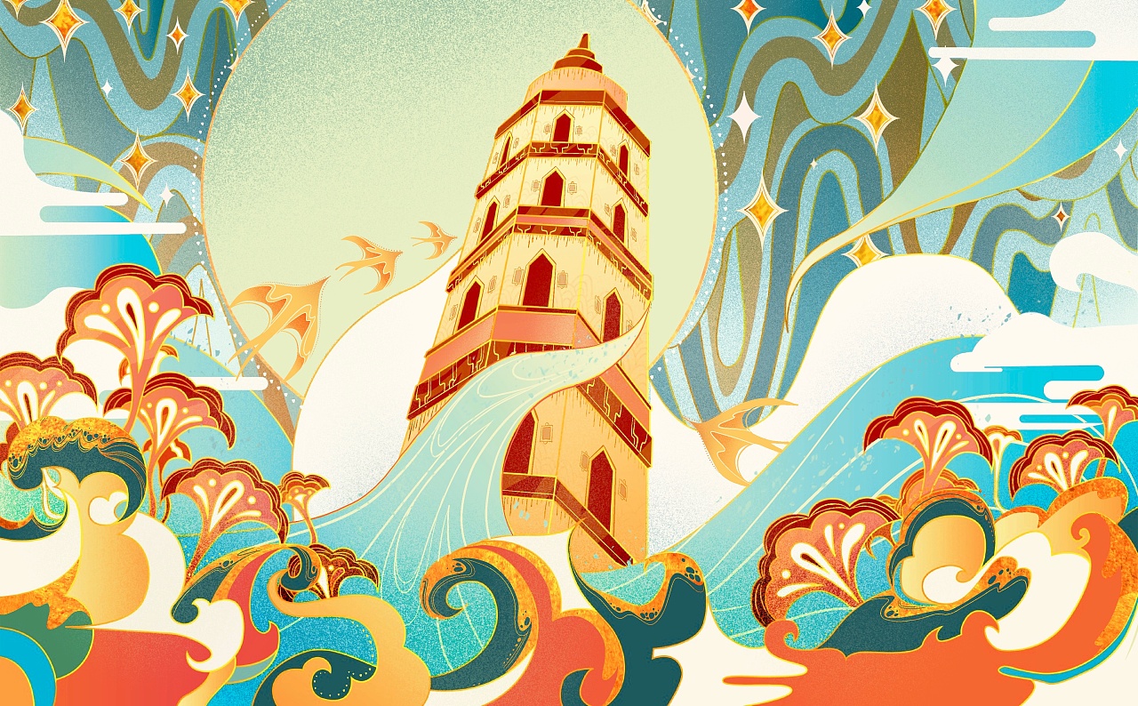 【毕业设计】原创插画"运锦"苏州运河十景·插画长卷|插画|商业插画