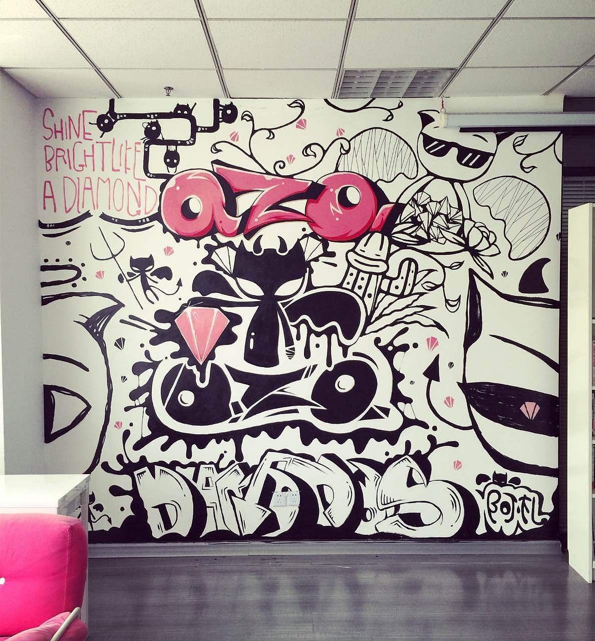 涂鸦墙~（图ZNDY2ODM4MDQ=） - 新锐潮流插画 - 站酷设计师虎_TIGER原创素材 - 站酷ZCOOL
