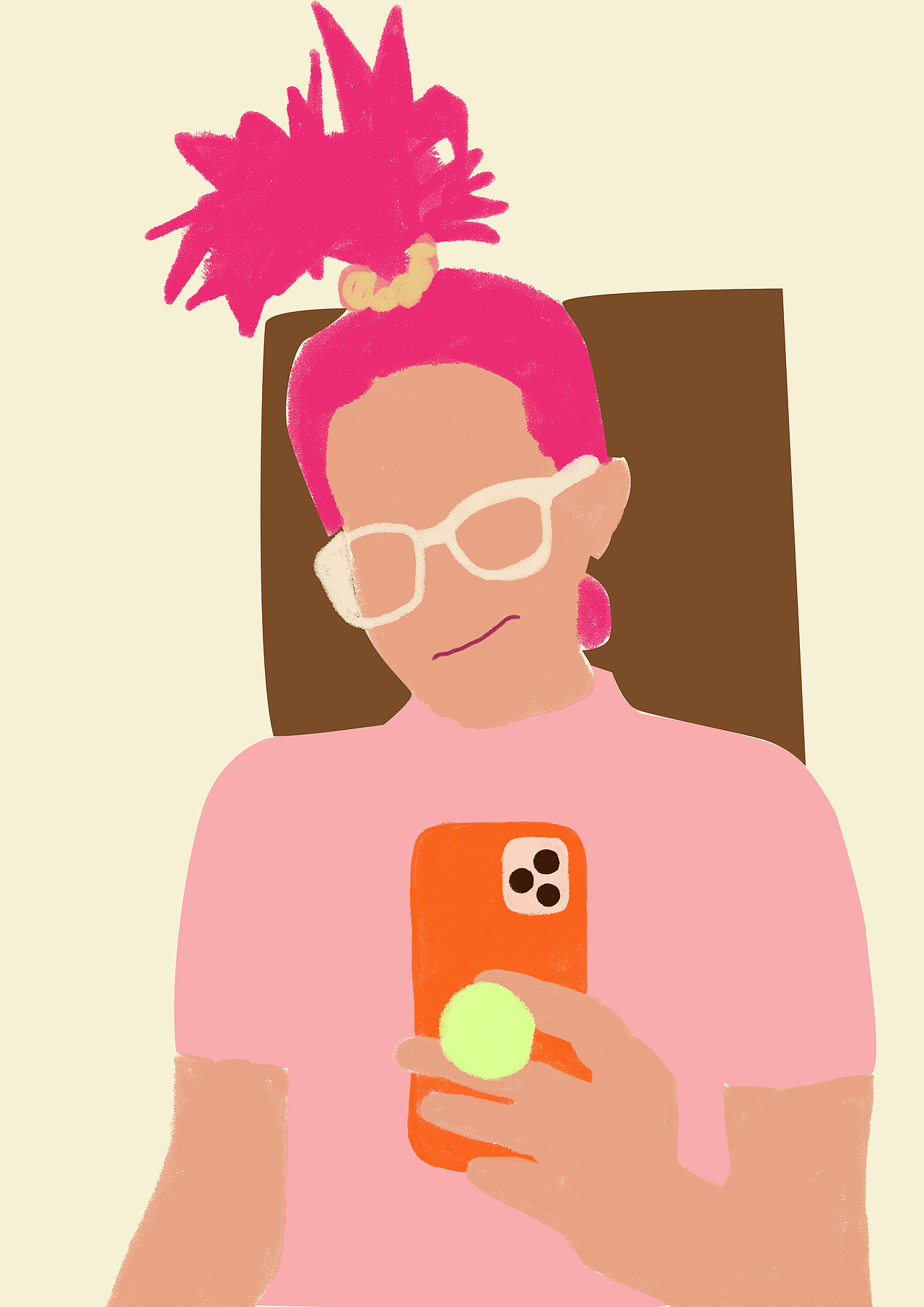 时尚插画对镜自拍