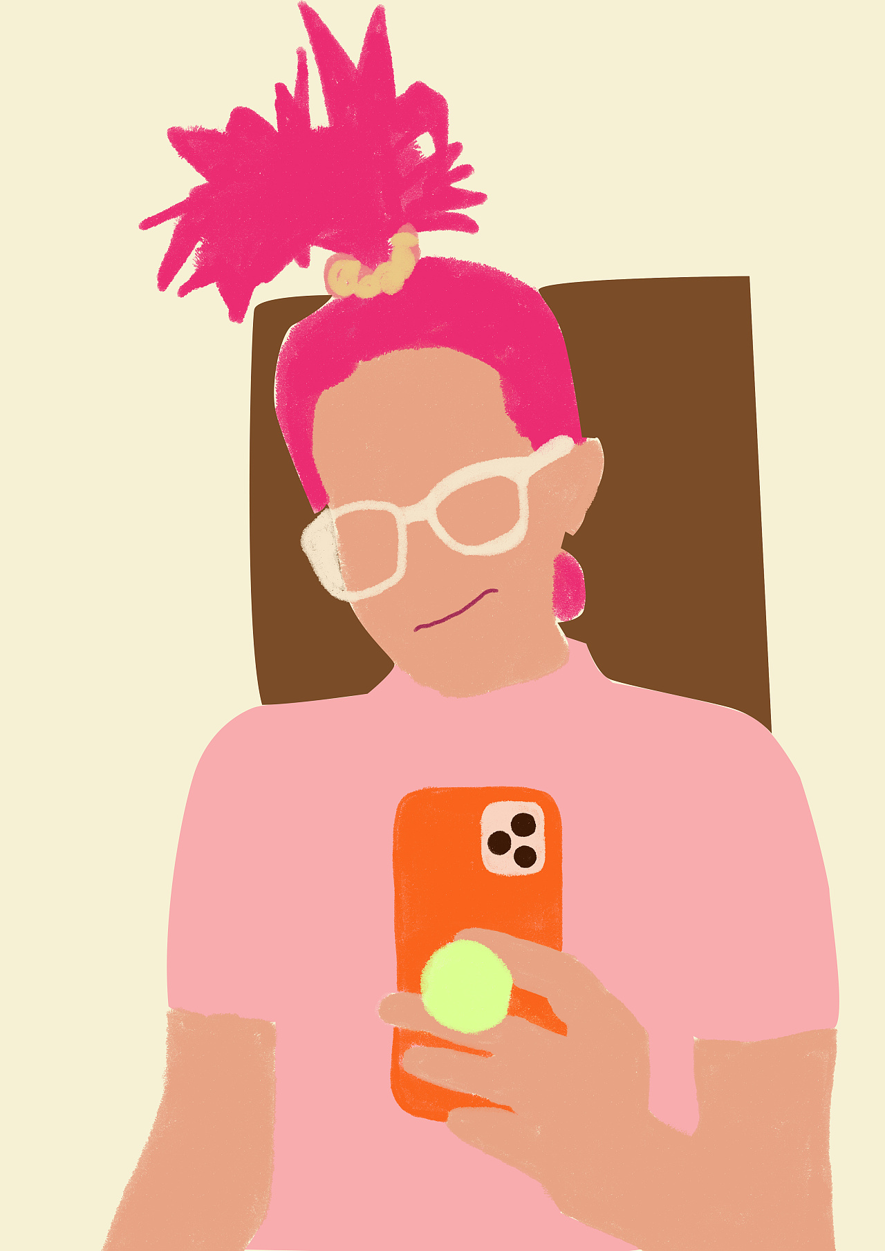 时尚插画|对镜自拍