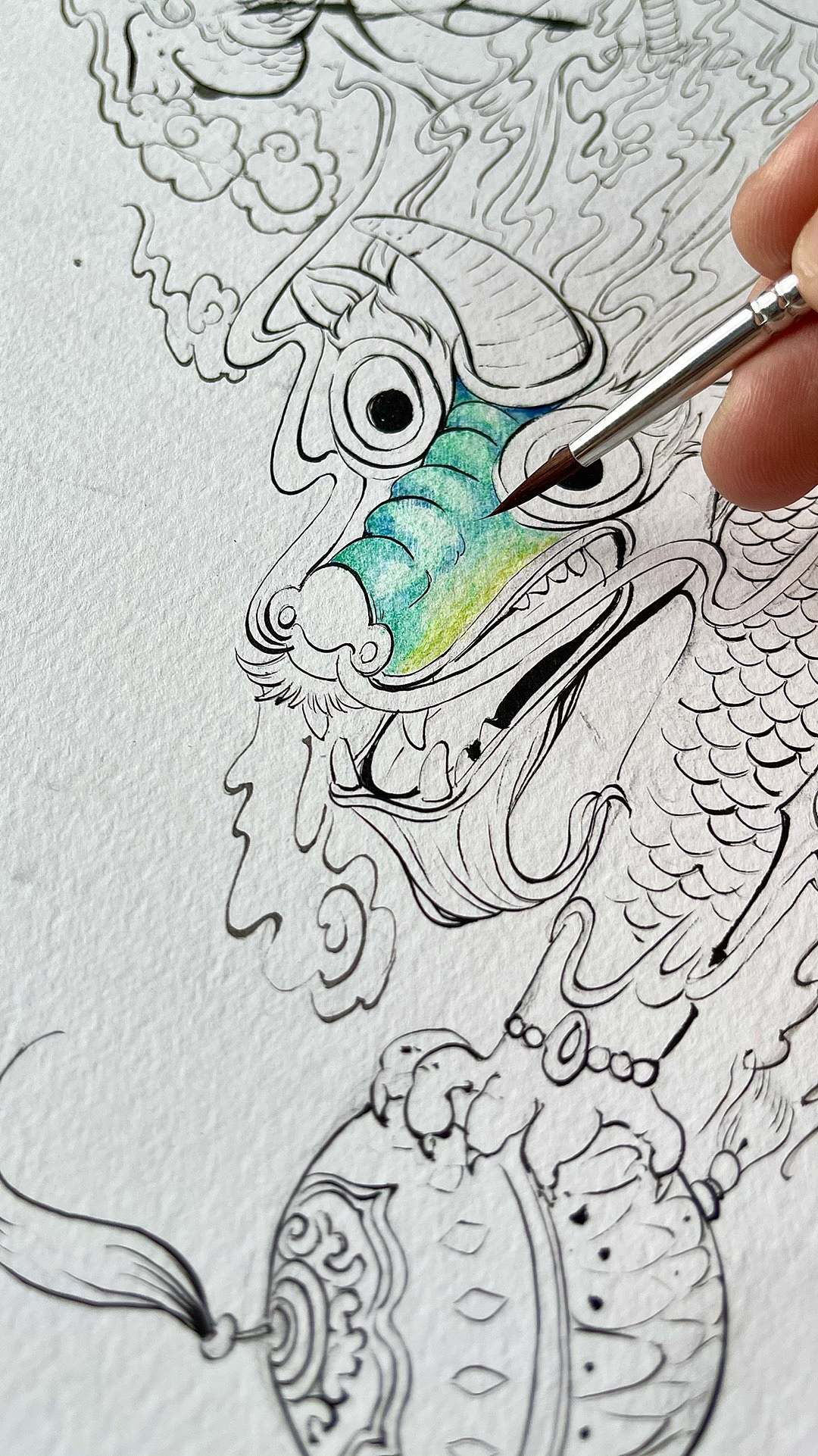 与辉柏嘉合作的山海兽原创绘