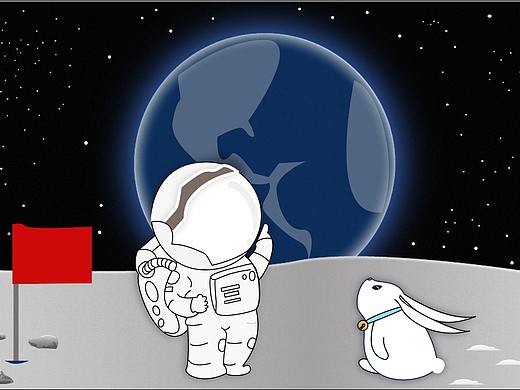 登月看兔