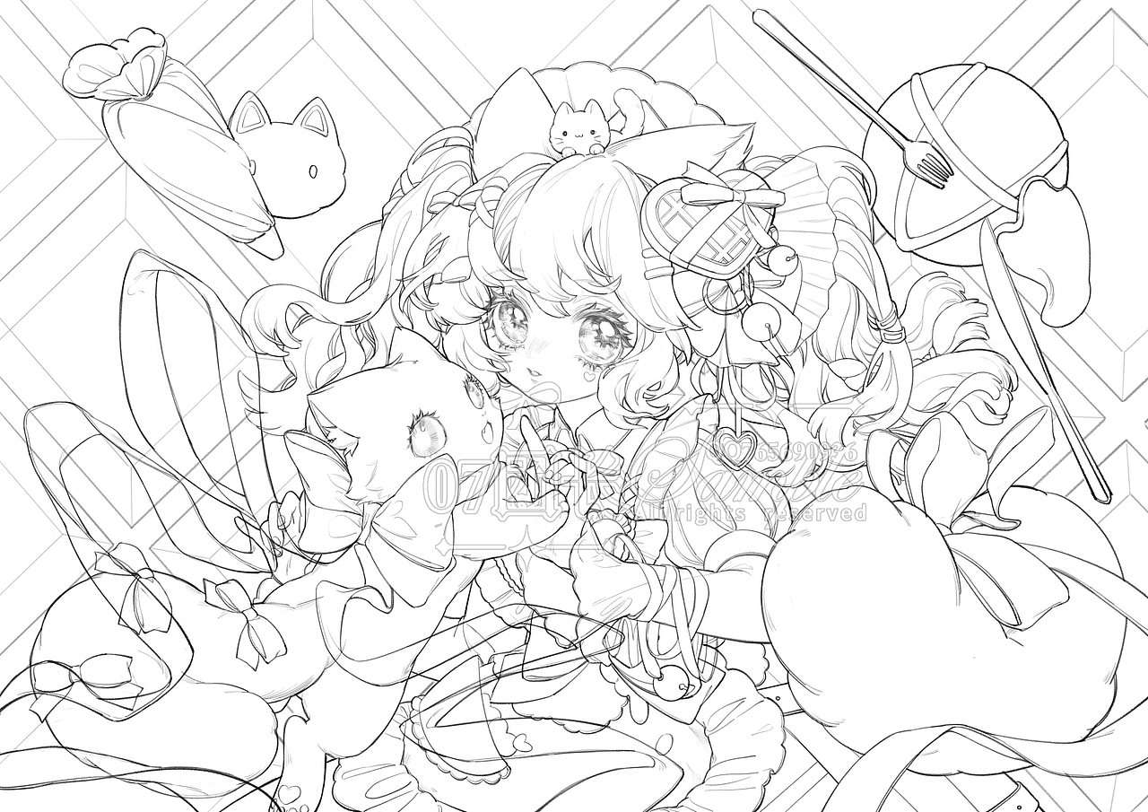 少女心白巧克力猫猫插图壁纸（图ZMjQ4NjUzMTA4） - 创作习作 - 站酷设计师07团长原创素材 - 站酷ZCOOL