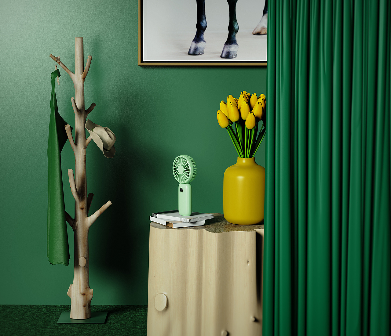 手持风扇场景渲染