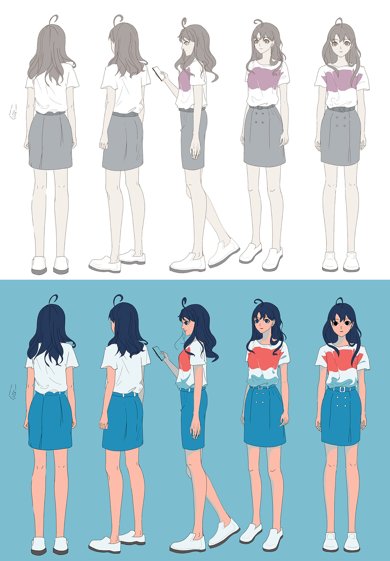 附带之前建的场景和手绘五视图图三四是按原画建模的作品原创设计的是