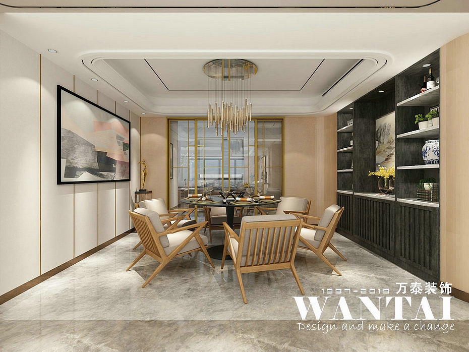 泰安国山墅装修|国山墅253m²大平层现代轻奢装修效果图