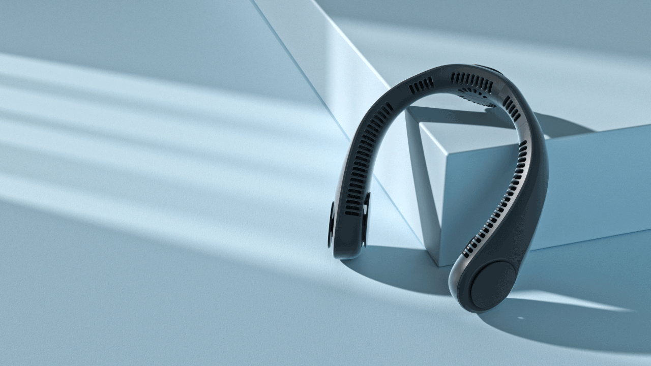 挂脖风扇渲染动画