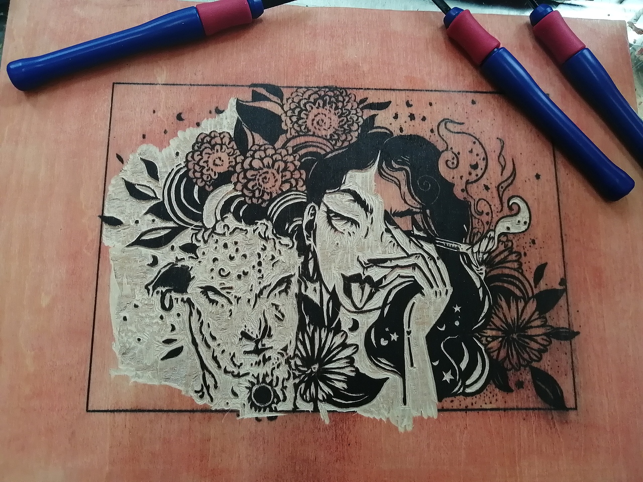 手绘装饰画海报《载影》一本有关纸张的线装书装饰画ip人物形象设计三