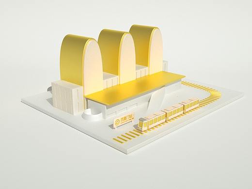 一组建筑小模型