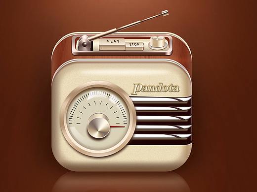 手机app写实图标练习/复古风收音机