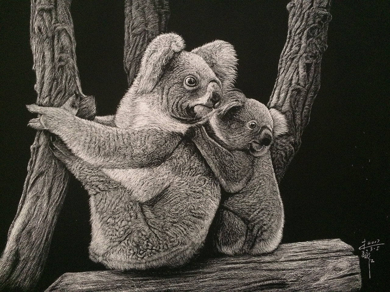 李子哥动物亲子系列刮画集（第一季）（图ZMTU3OTkwMDky） - 绘画 - 站酷设计师李子哥原创素材 - 站酷ZCOOL
