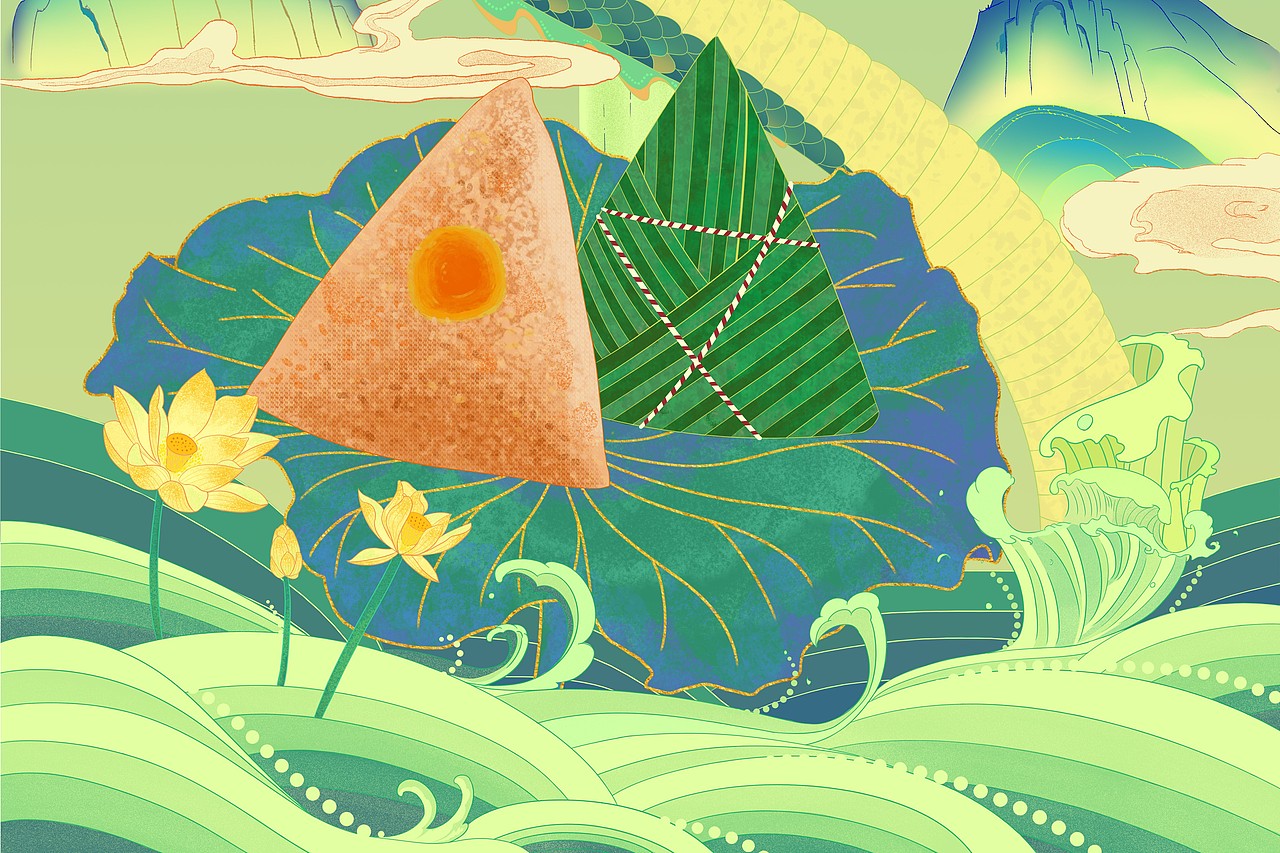 端午包装插画海报
